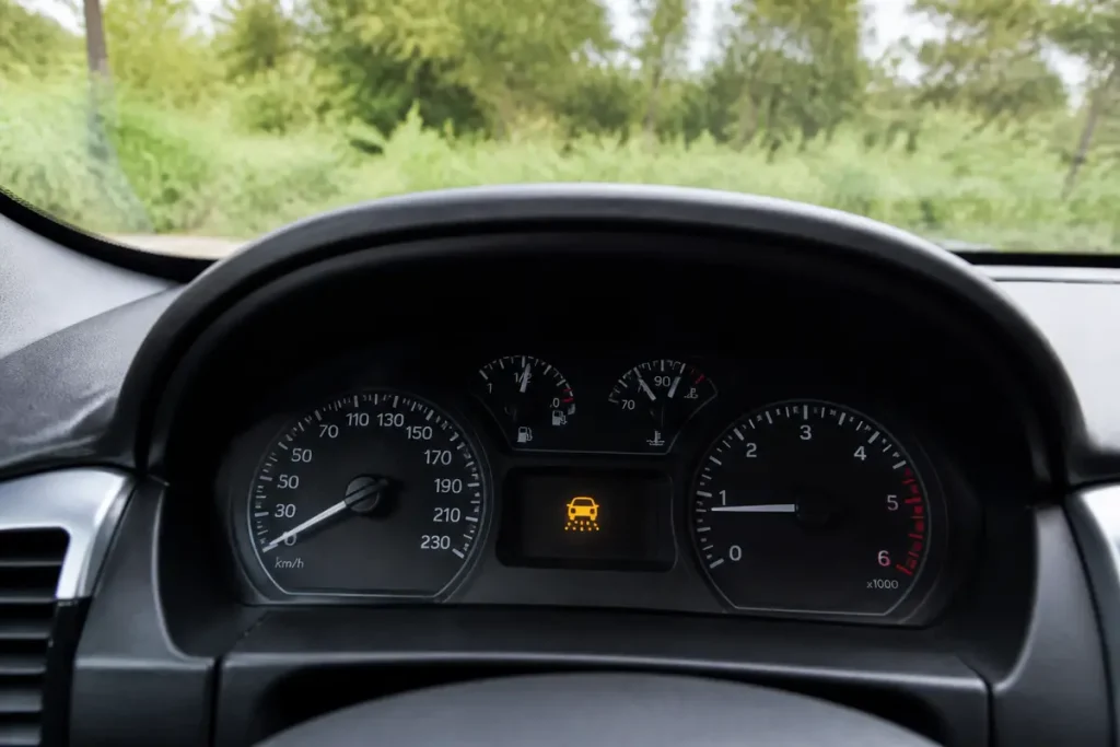 Tableau de bord de voiture indiquant le niveau de liquide urée voiture et autres jauges